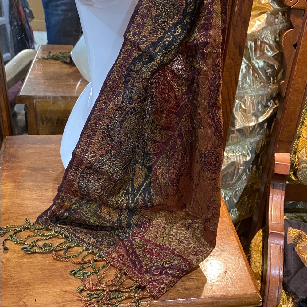 Paisley Cashmere Scarf  65 x 14 - Picture 4 of 4